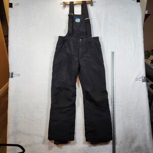 Slalom Kids Black Insulated Snow Bibs Ski Pants Youth XL 14/16 Adjustable